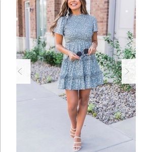 Pink Lily Realize Your Full Potential Floral Dress Sage